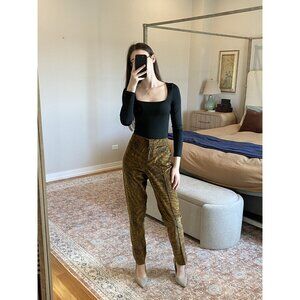 Carlisle Brown Paisley Pants Size 8 Classic Print Tailored Trousers
